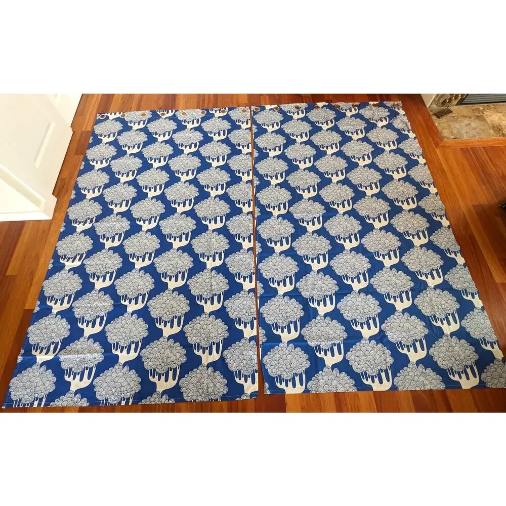 IKEA CURTAINS 2011 by EMMA HAGMAN Grommets Heavy Canvas Fabric ~ Mod Tree Design